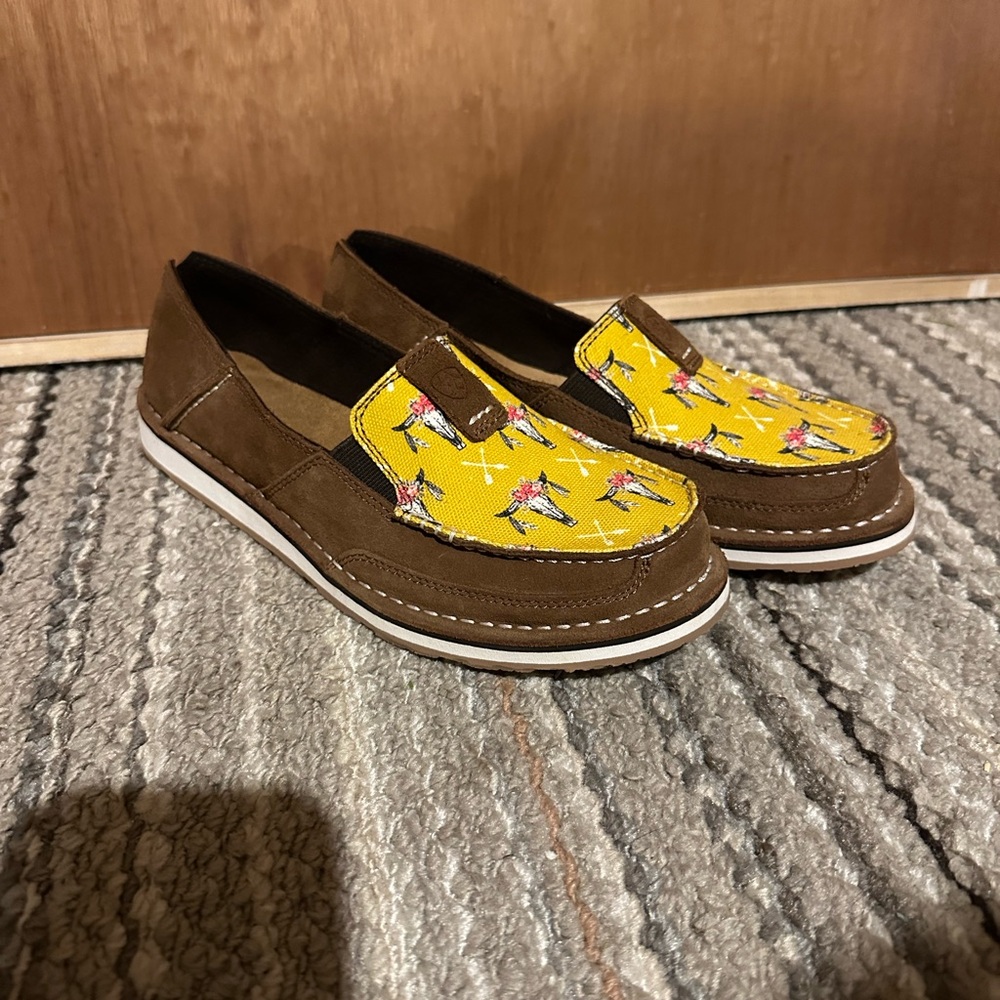 Ariat Brown and Yellow Flats